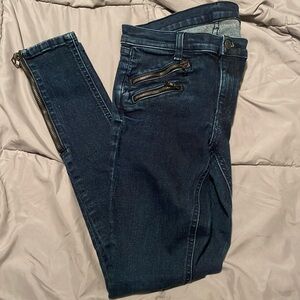 Womens Rag & Bone Jeans Skinny Ankle Triple Zip Moto Zipper Aritzia Heritage